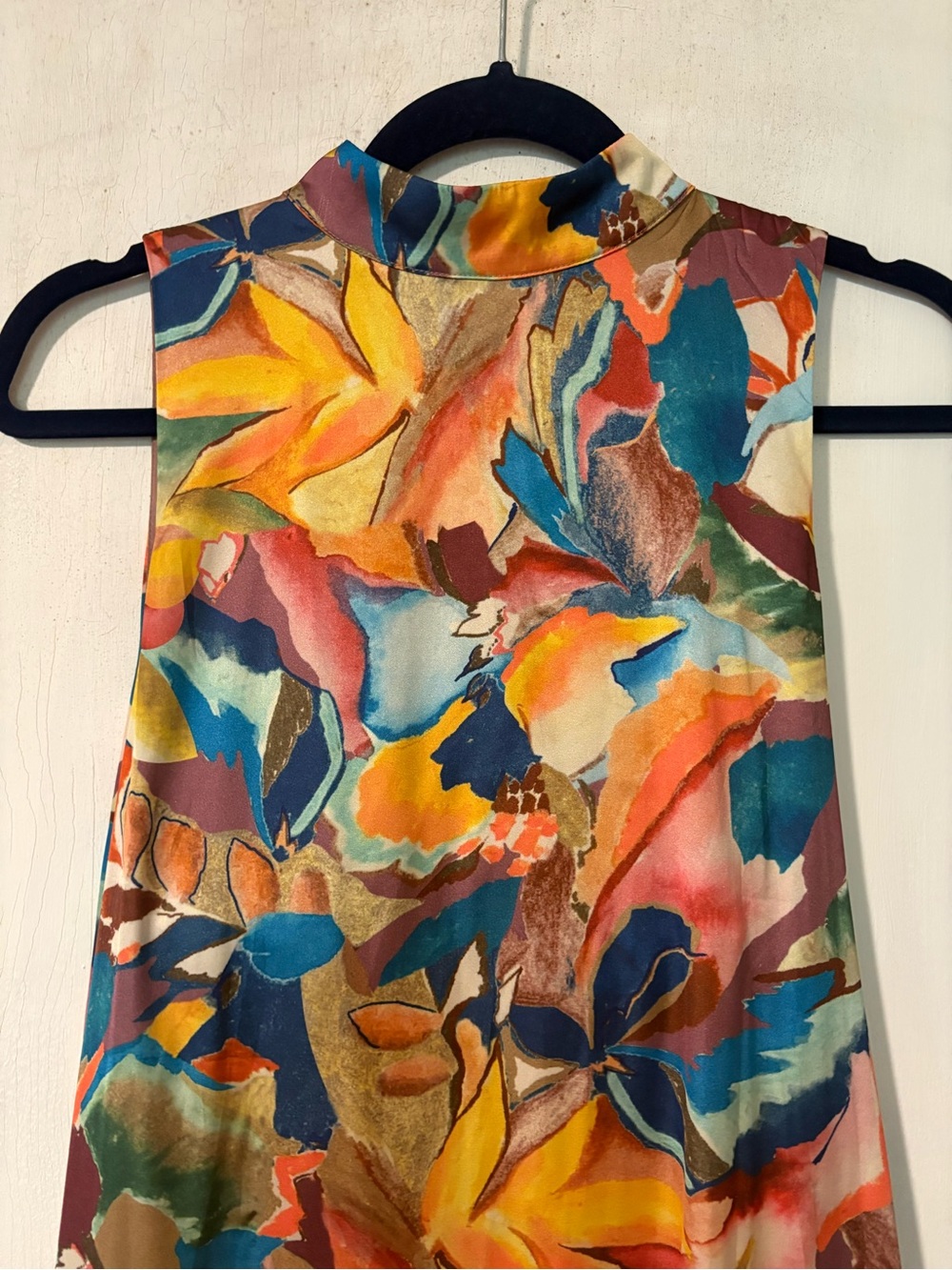 Vibrant Multicolor Abstract Floral Sleeveless Dress by Nicole Miller